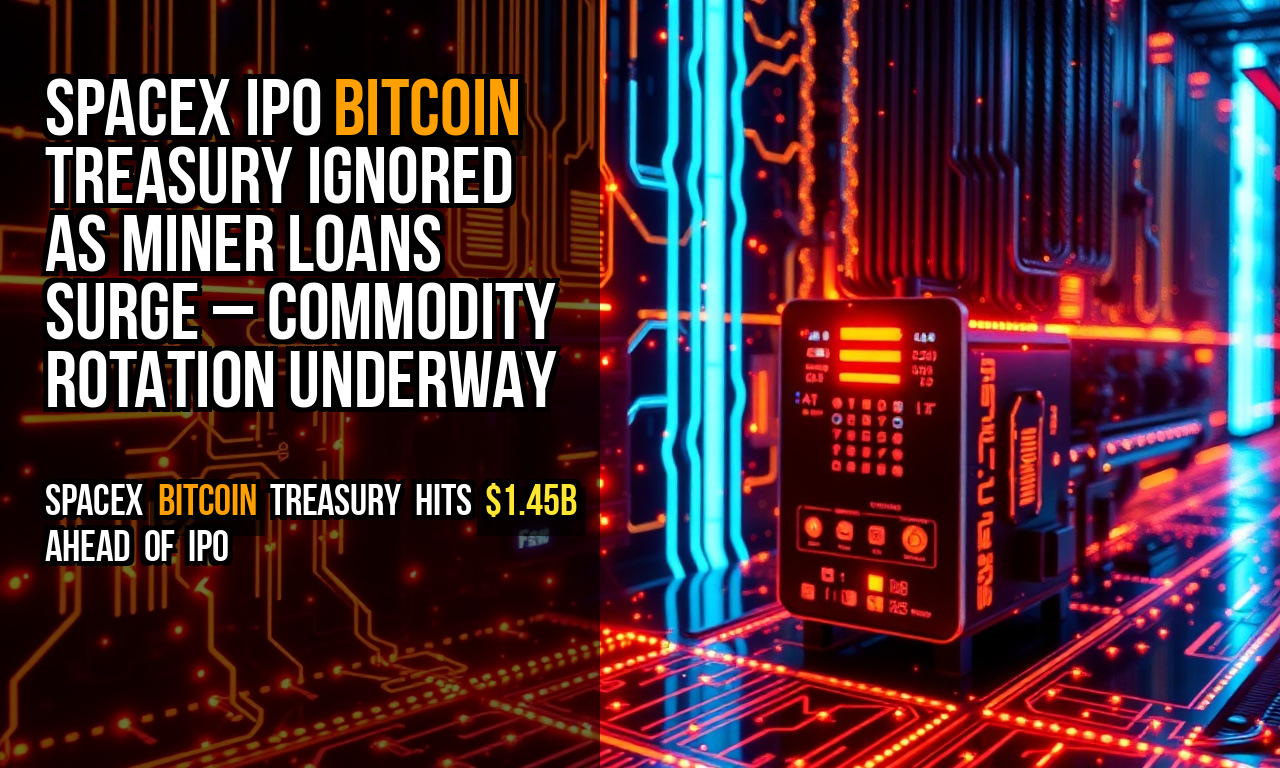 SpaceX IPO Bitcoin treasury ignored as miner loans surge – commodity rotation underway