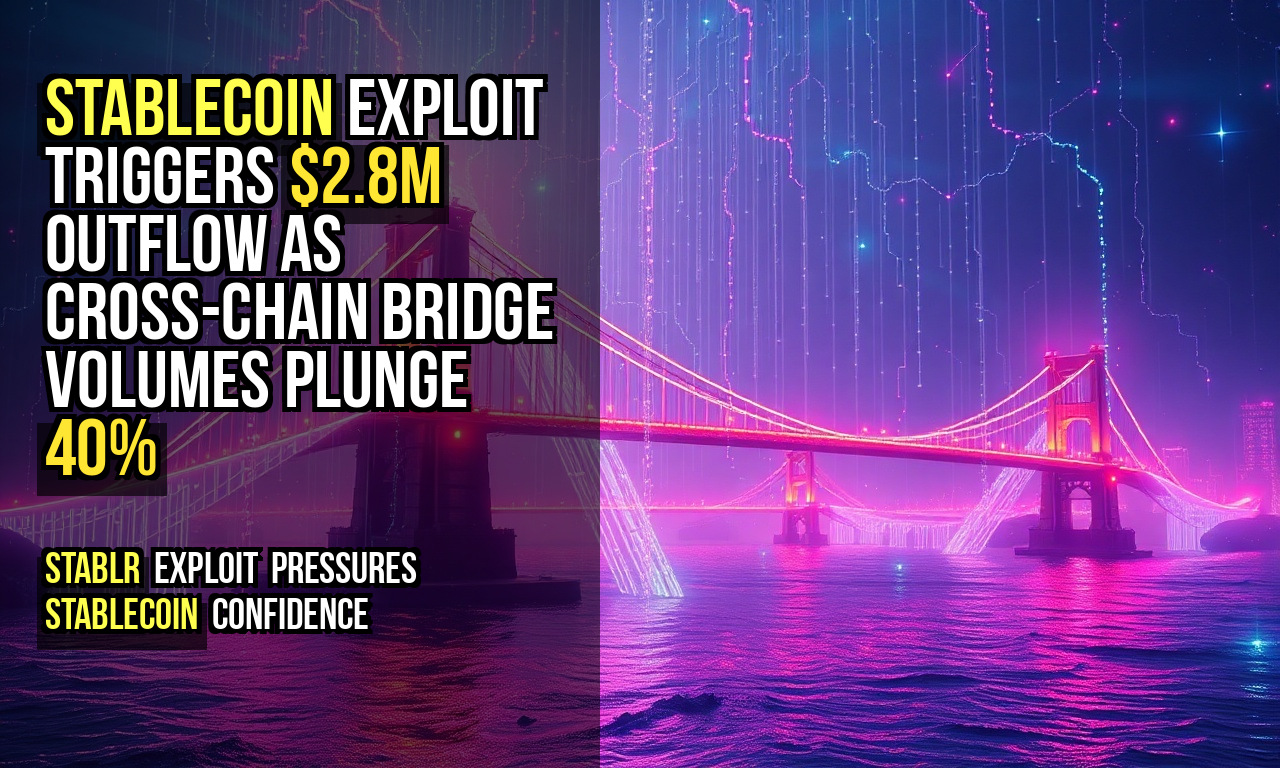 Stablecoin exploit triggers $2.8M outflow as cross-chain bridge volumes plunge 40%