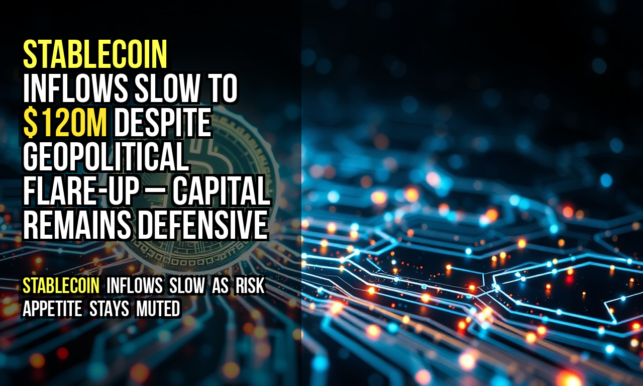 Stablecoin inflows slow to $120M despite geopolitical flare-up – capital remains defensive