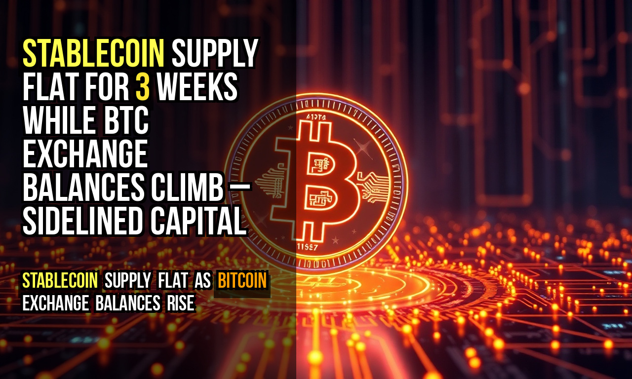 Stablecoin supply flat for 3 weeks while BTC exchange balances climb – sidelined capital