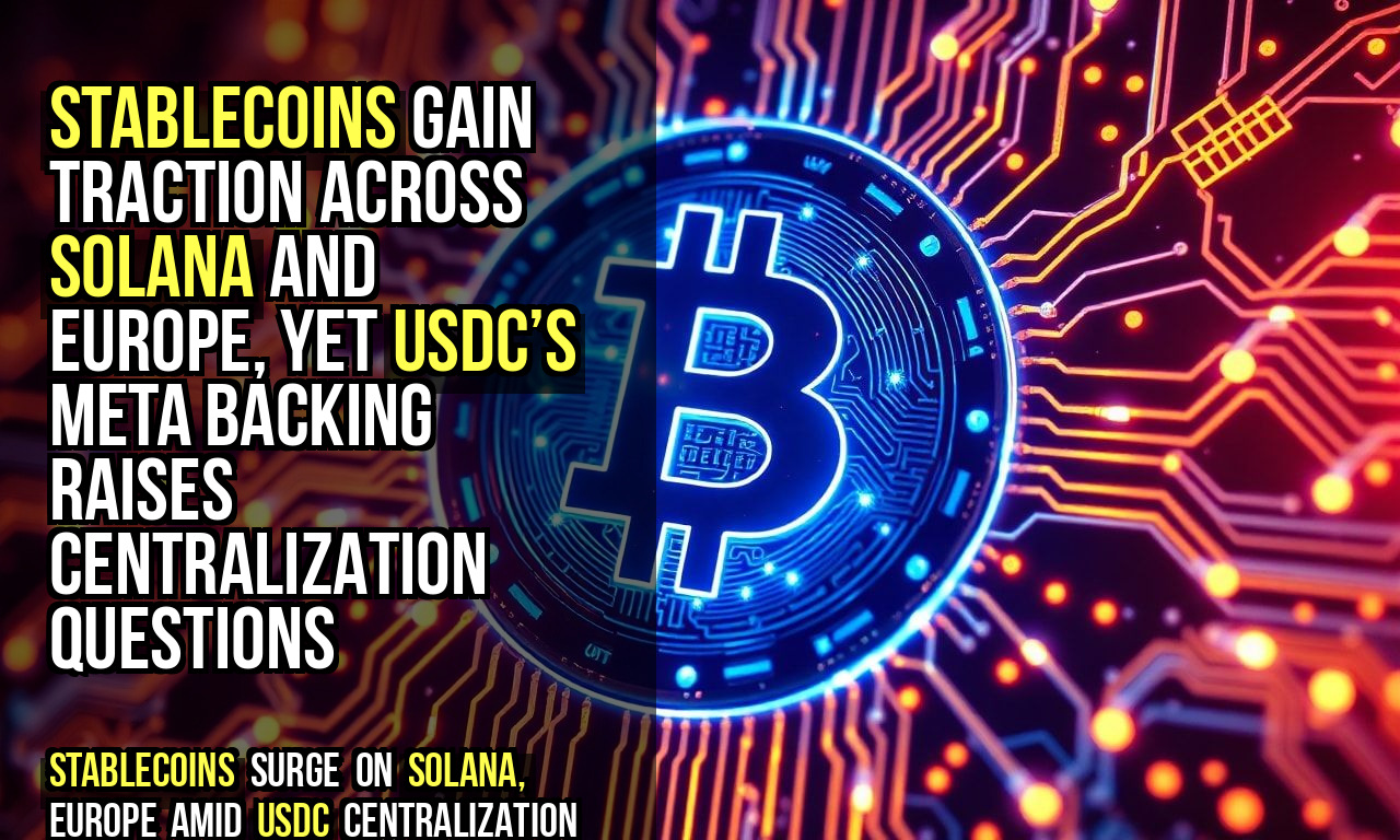 Stablecoins gain traction across Solana and Europe, yet USDC’s Meta backing raises centralization questions