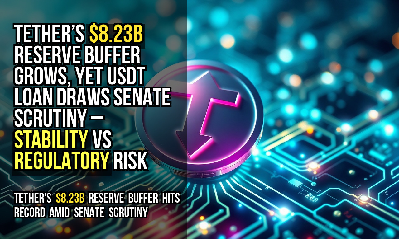 Tether’s $8.23B reserve buffer grows, yet USDT loan draws Senate scrutiny – stability vs regulatory risk