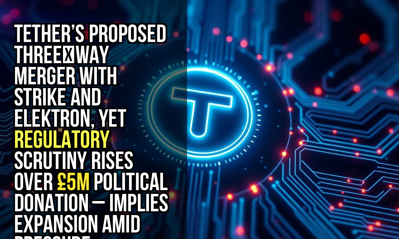 Tether’s proposed three‑way merger with Strike and Elektron, yet regulatory scrutiny rises over £5M political donation – implies expansion amid pressure