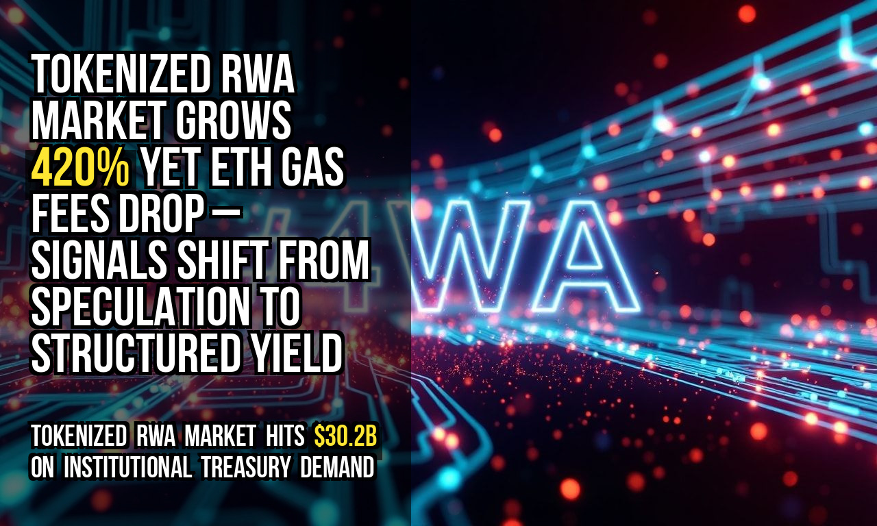 Tokenized RWA market grows 420% yet ETH gas fees drop – signals shift from speculation to structured yield