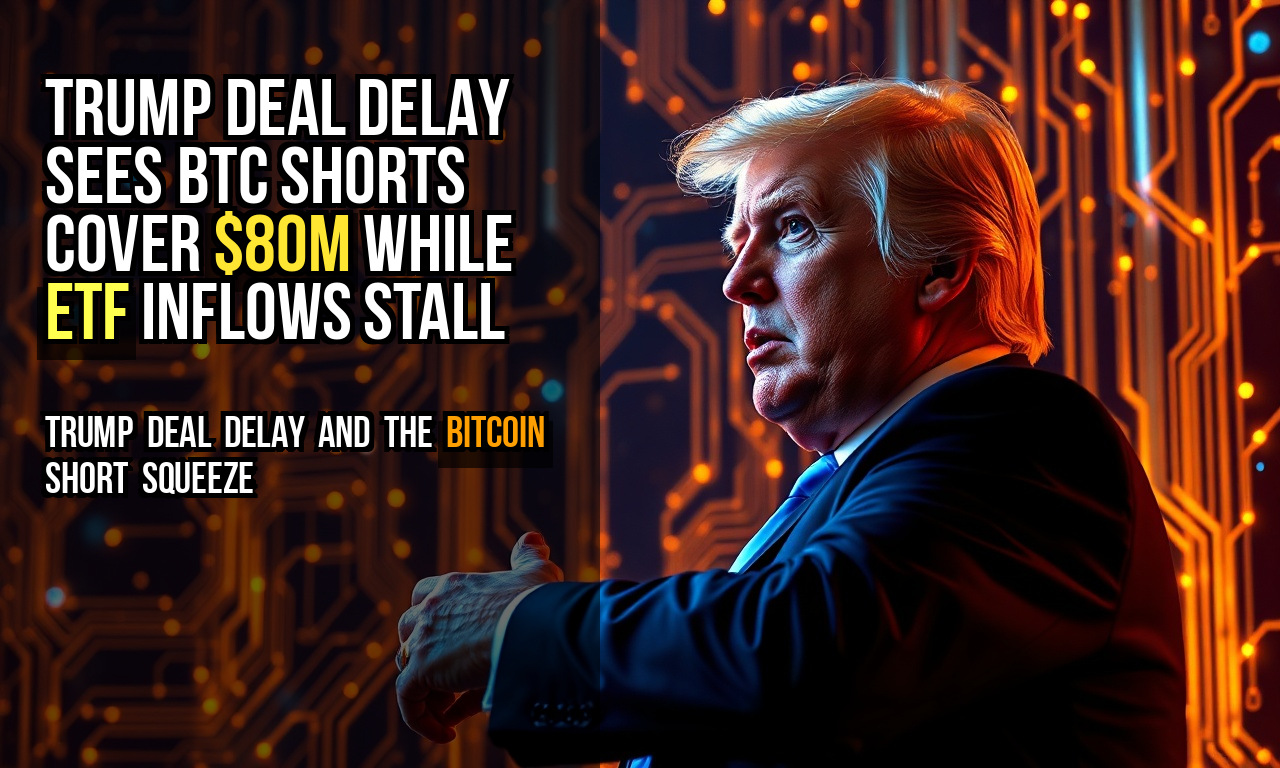 Trump deal delay sees BTC shorts cover $80M while ETF inflows stall