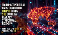 Trump geopolitical pause ignored by crypto funds – $1B outflow reveals structural risk-off