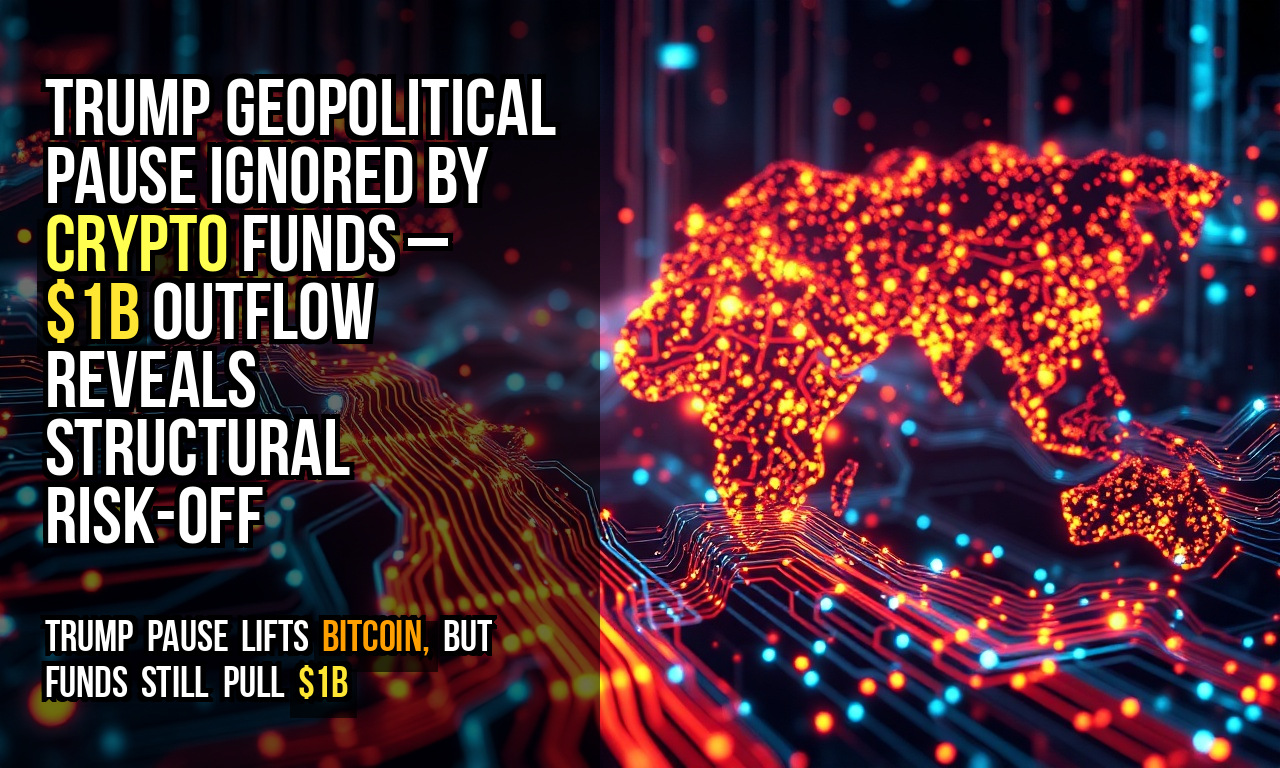 Trump geopolitical pause ignored by crypto funds – $1B outflow reveals structural risk-off