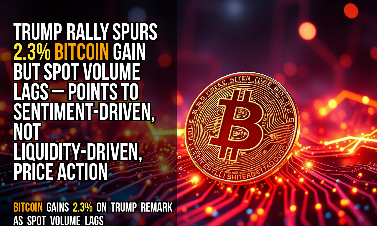 Trump rally spurs 2.3% Bitcoin gain but spot volume lags – points to sentiment-driven, not liquidity-driven, price action