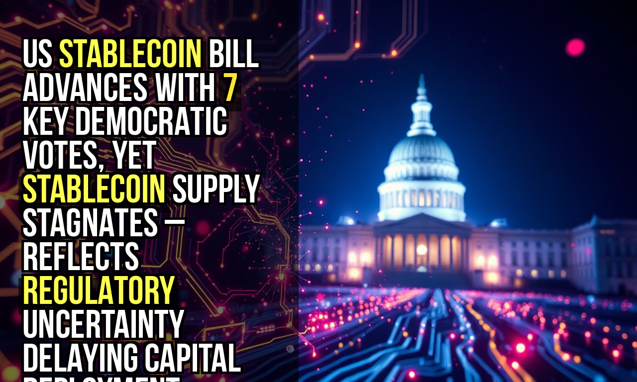 US stablecoin bill advances with 7 key Democratic votes, yet stablecoin supply stagnates – reflects regulatory uncertainty delaying capital deployment