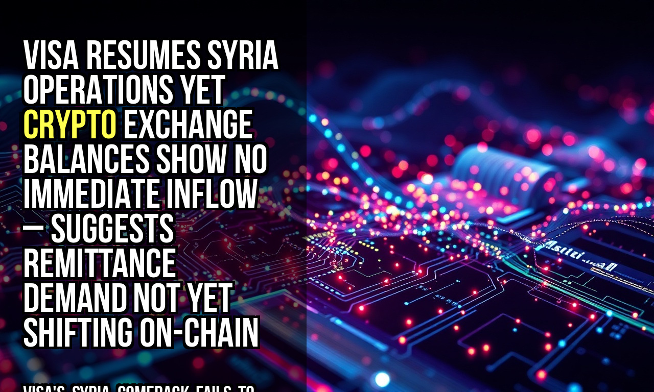 Visa resumes Syria operations yet crypto exchange balances show no immediate inflow – suggests remittance demand not yet shifting on-chain