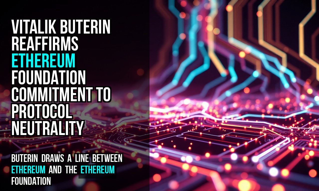 Vitalik Buterin reaffirms Ethereum Foundation commitment to protocol neutrality