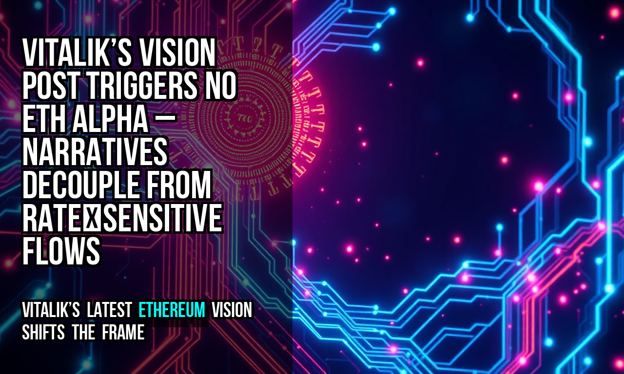 Vitalik’s vision post triggers no ETH alpha – narratives decouple from rate‑sensitive flows