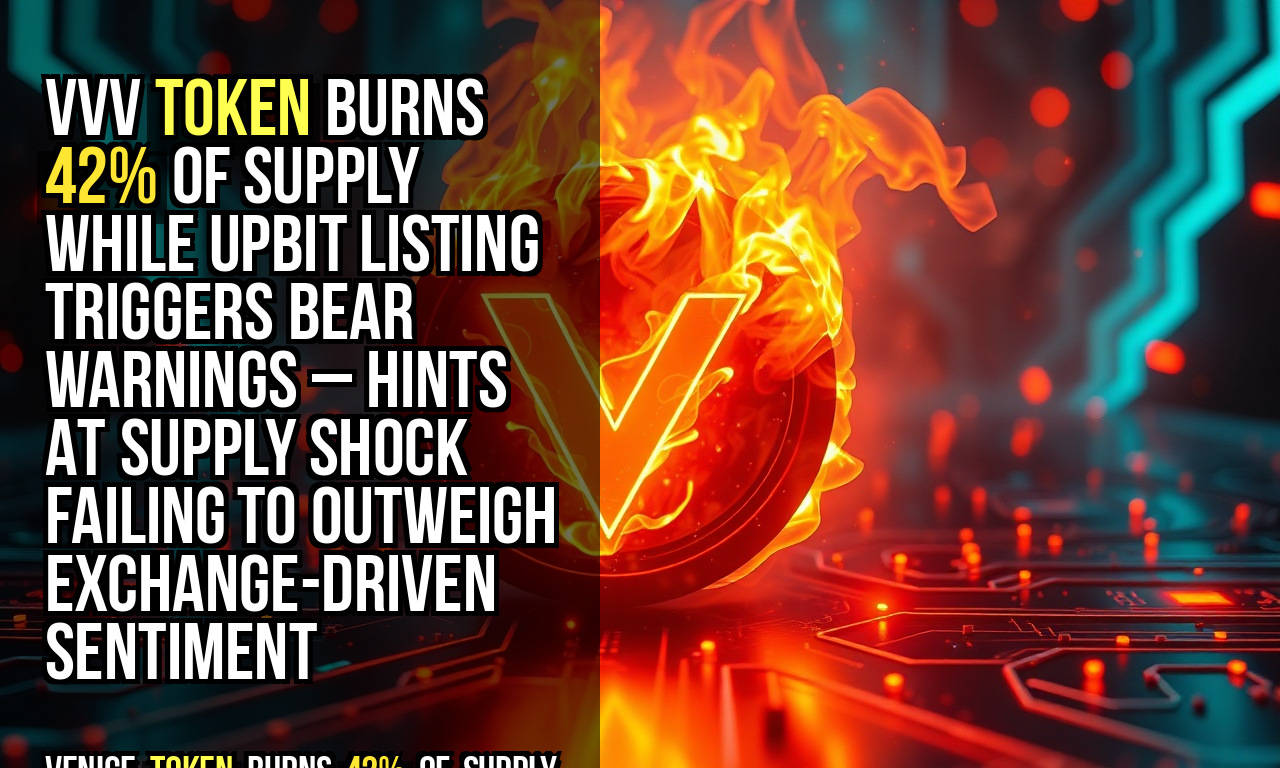 VVV token burns 42% of supply while Upbit listing triggers bear warnings – hints at supply shock failing to outweigh exchange-driven sentiment