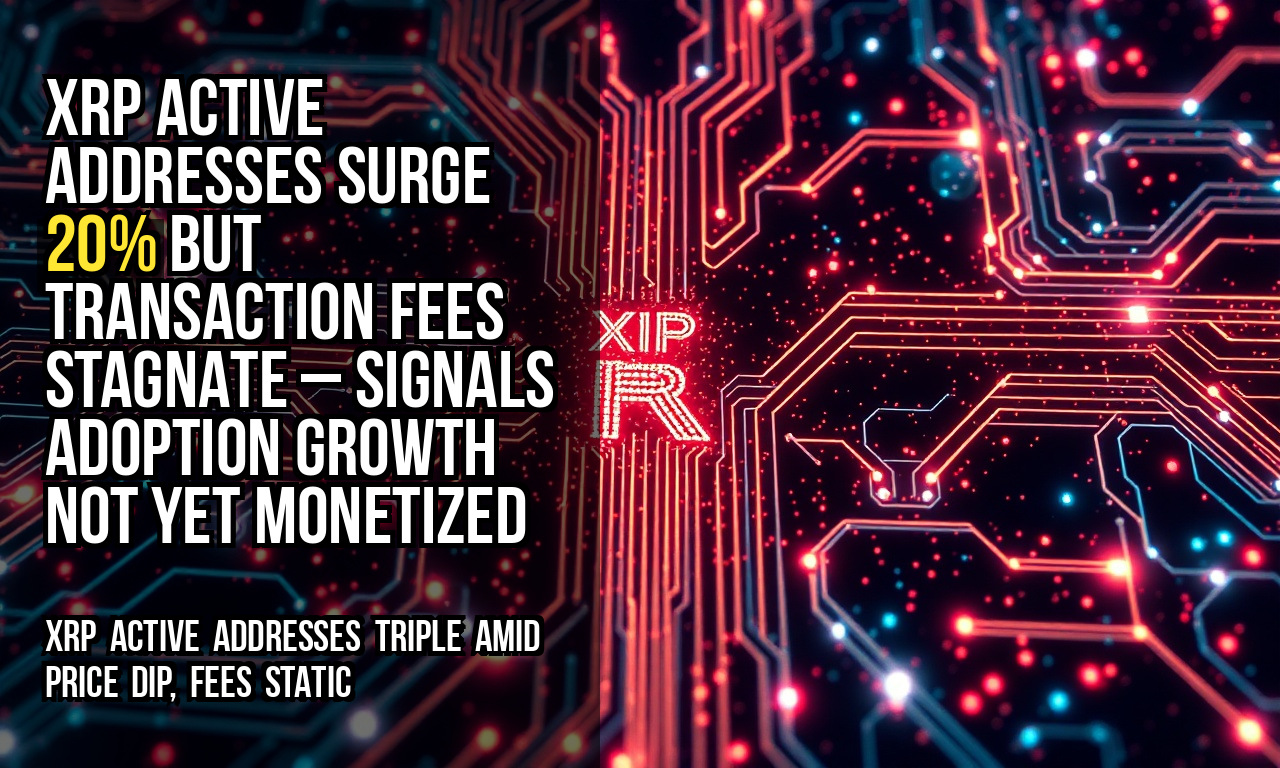 XRP active addresses surge 20% but transaction fees stagnate – signals adoption growth not yet monetized