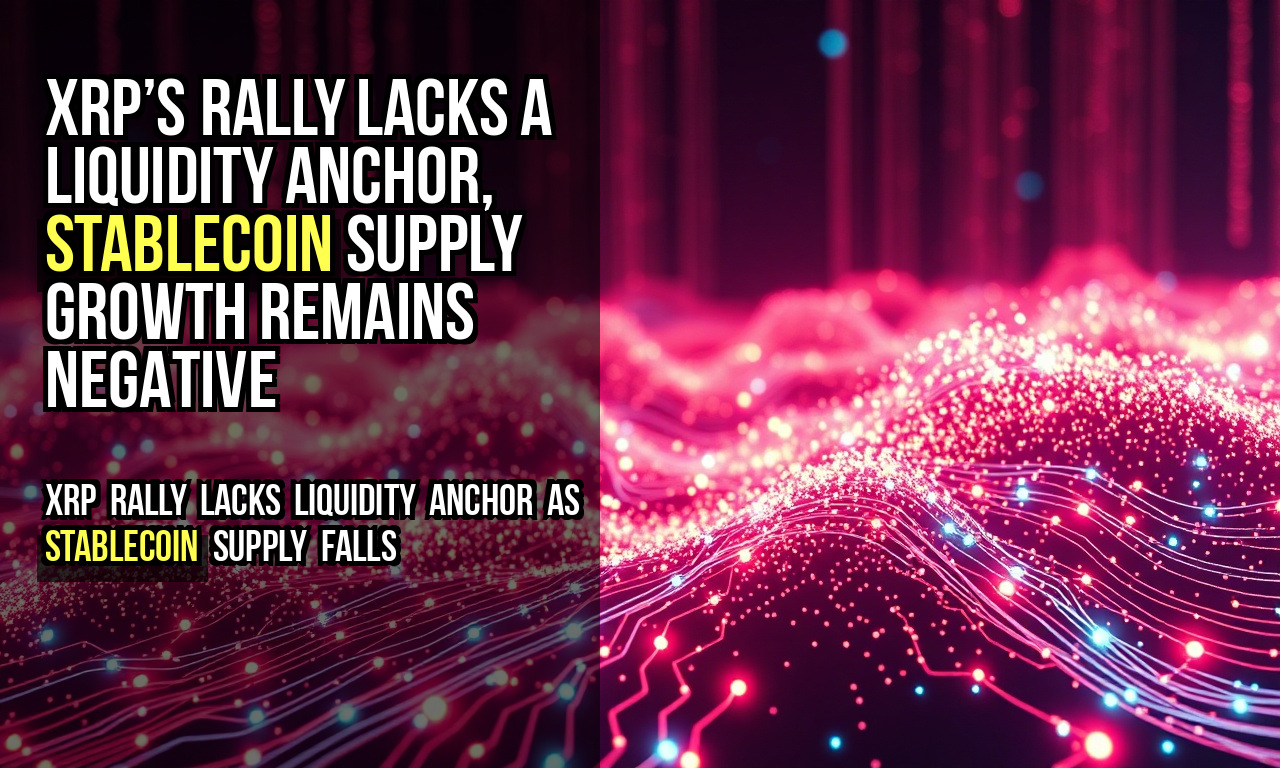 XRP’s rally lacks a liquidity anchor, stablecoin supply growth remains negative