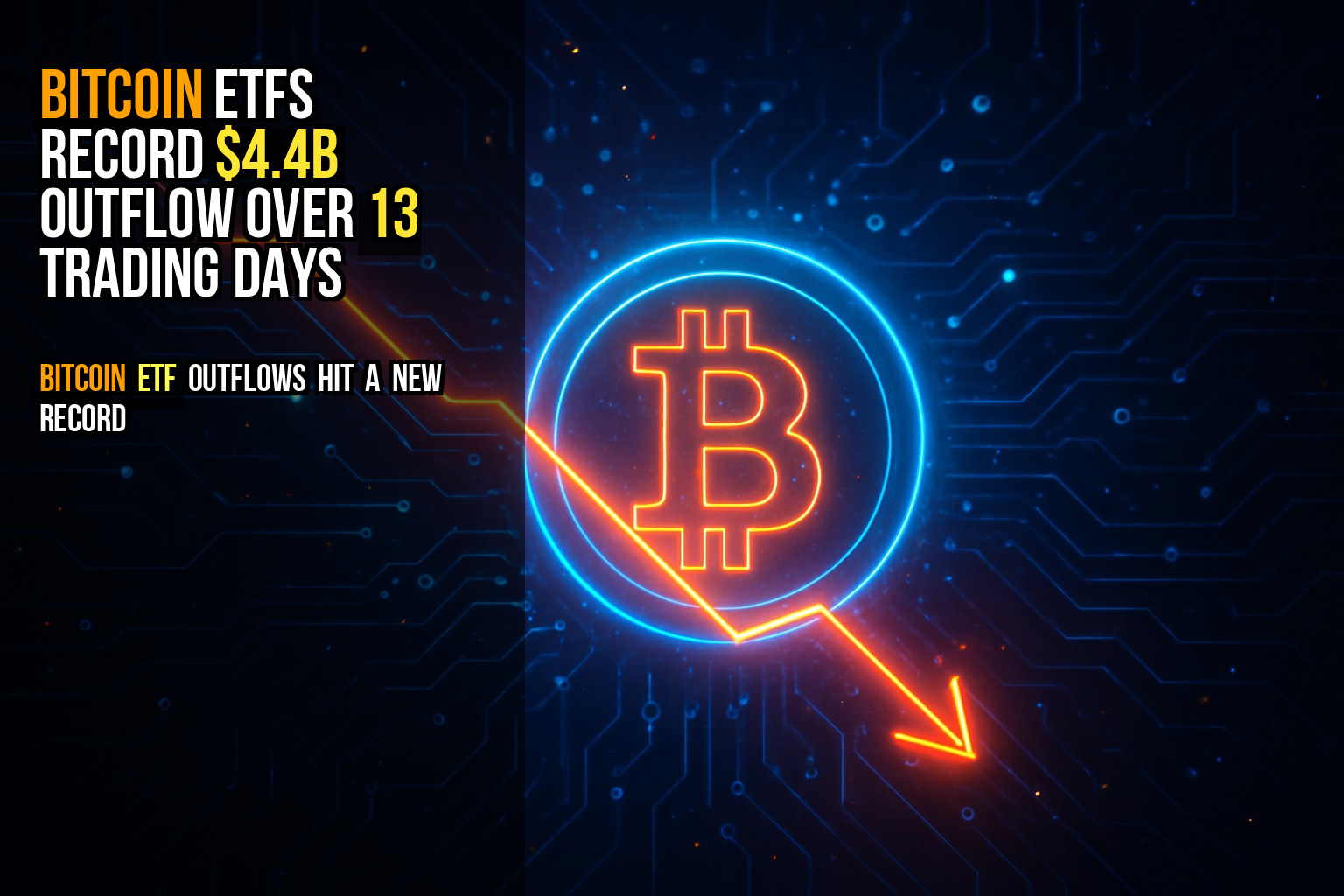 Bitcoin ETFs record $4.4B outflow over 13 trading days