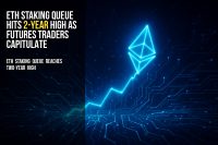 ETH staking queue hits 2-year high as futures traders capitulate