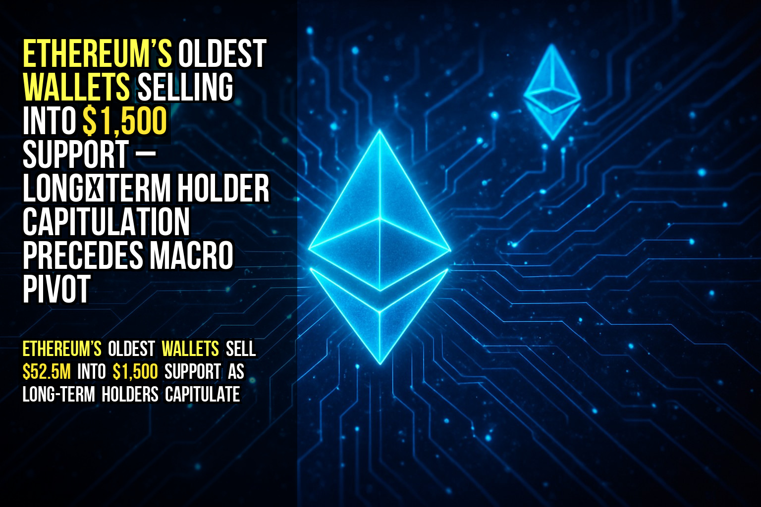 Ethereum’s oldest wallets selling into $1,500 support – long‑term holder capitulation precedes macro pivot