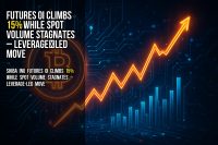 Futures OI climbs 15% while spot volume stagnates – leverage‑led move