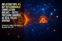 Inflation tops 4% but Bitcoin‑gold correlation breaks – rates pressure ignored as real yields diverge