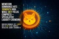 Memecoin dominance hits 3‑month high while DeFi yields compress – speculative liquidity crowding