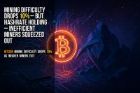 Mining difficulty drops 10% – but hashrate holding – inefficient miners squeezed out