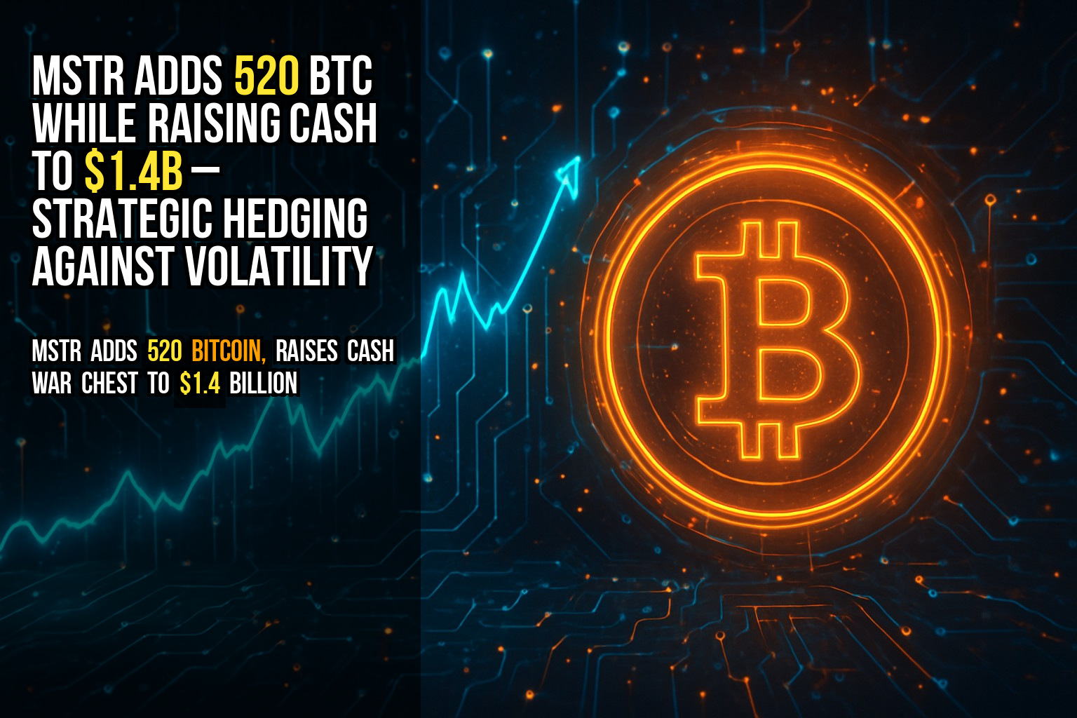 MSTR adds 520 BTC while raising cash to $1.4B – strategic hedging against volatility
