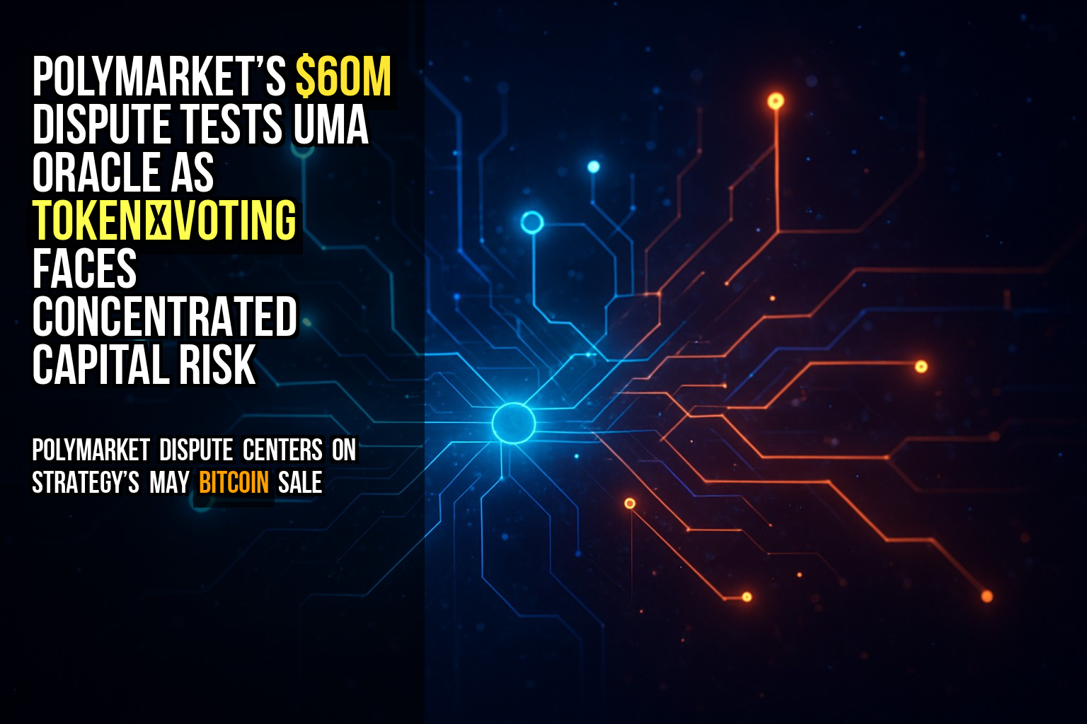 Polymarket’s $60M dispute tests UMA oracle as token‑voting faces concentrated capital risk