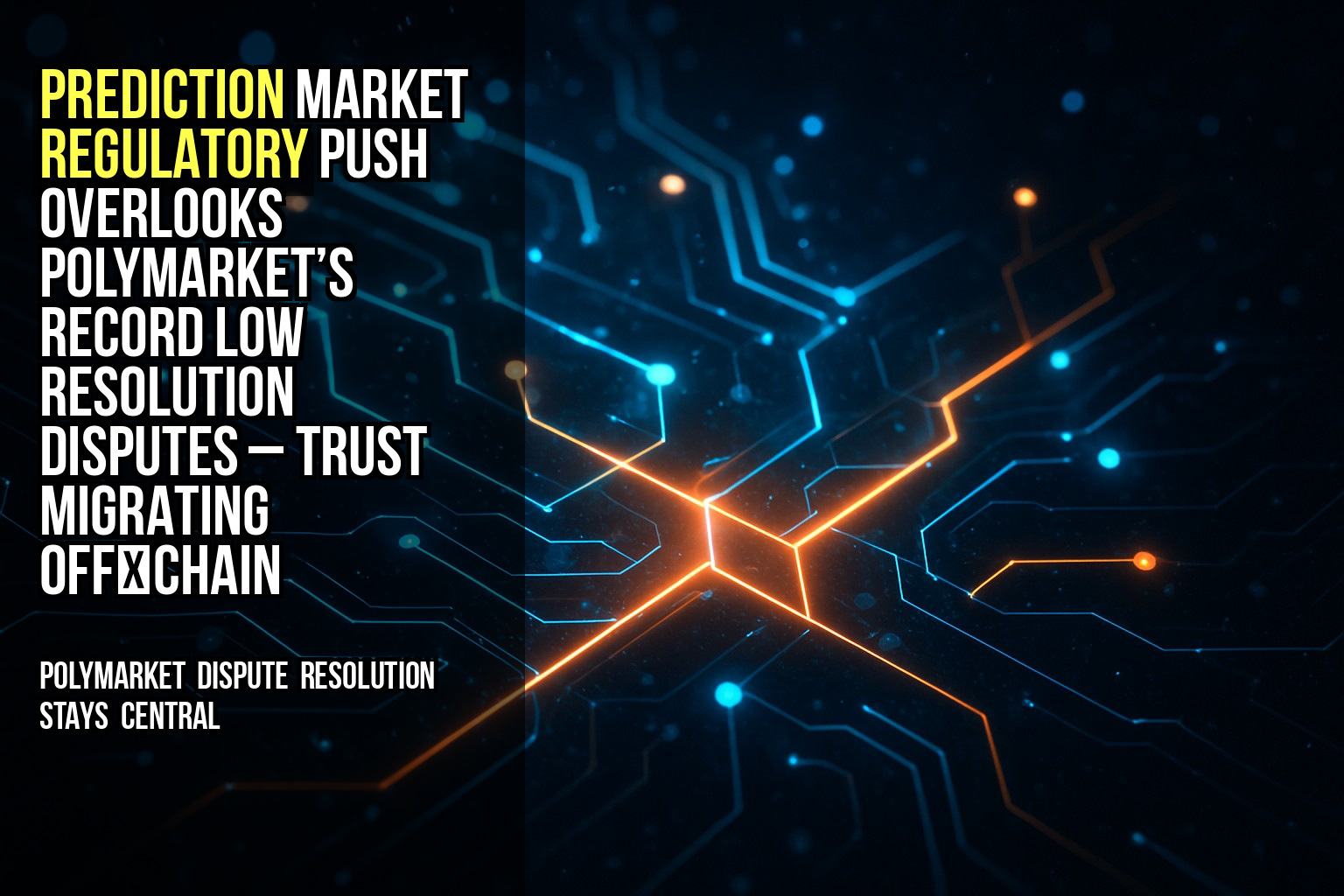 Prediction market regulatory push overlooks Polymarket’s record low resolution disputes – trust migrating off‑chain