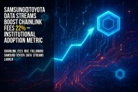 Samsung‑Toyota data streams boost Chainlink fees 22% – institutional adoption metric