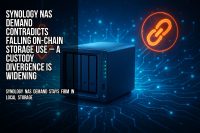 Synology NAS demand contradicts falling on-chain storage use – a custody divergence is widening
