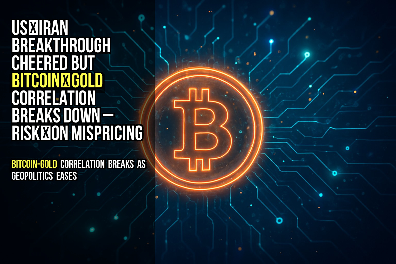 US‑Iran breakthrough cheered but Bitcoin‑gold correlation breaks down – risk‑on mispricing