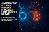 AI infrastructure bets widen divergence between tech stocks and crypto sentiment
