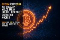 Bitcoin holds $59K yet treasury yields break higher – risk‑off divergence ignored