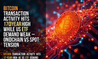 Bitcoin transaction activity hits 17‑year high while US ETF demand weak – on‑chain vs spot tension