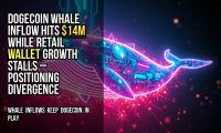 Dogecoin whale inflow hits $14M while retail wallet growth stalls – positioning divergence