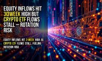 Equity inflows hit 3‑week high but crypto ETF flows stall – rotation risk