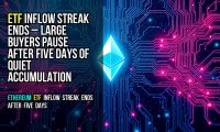 ETF inflow streak ends – large buyers pause after five days of quiet accumulation