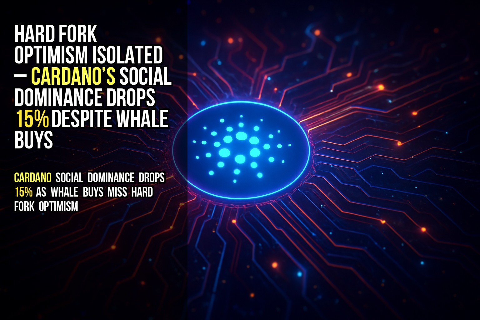 Hard fork optimism isolated – Cardano’s social dominance drops 15% despite whale buys