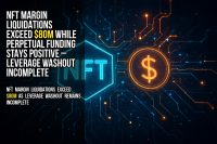 NFT margin liquidations exceed $80M while perpetual funding stays positive – leverage washout incomplete