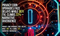 Privacy coin upgrades face delays while DeFi TVL climbs 22% – narrative divergence