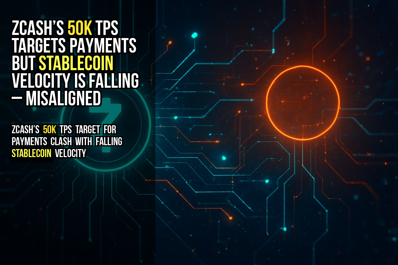Zcash’s 50k TPS targets payments but stablecoin velocity is falling – misaligned