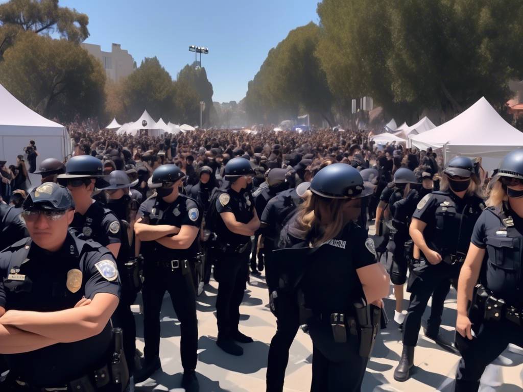 Police arrives at chaotic UCLA protest camp ??
