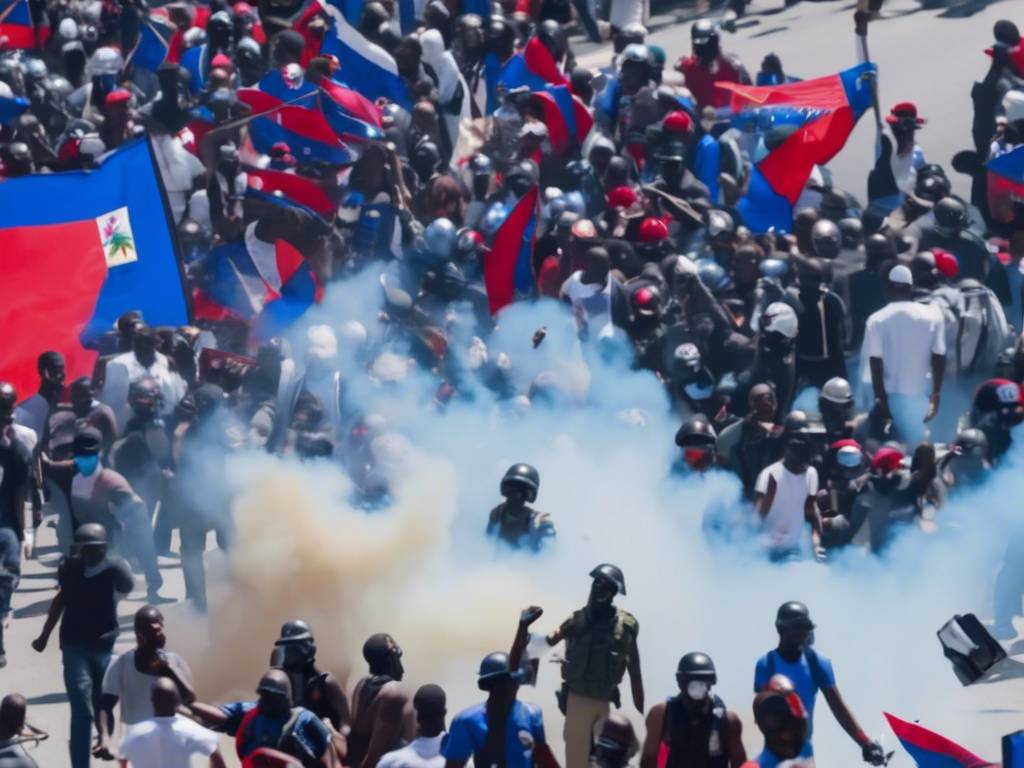 Haitian protests escalate with tear gas ??