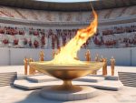 Olympic flame ceremony at Panathenaic Stadium 🔥🏟️