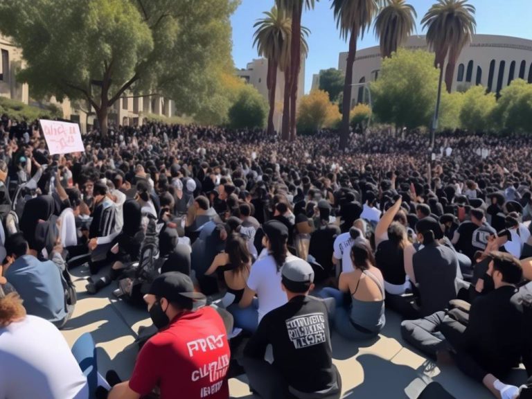 Pro-Palestinian protesters stage sit-in @ UCLA 😮