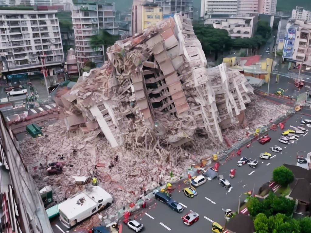 Shocking video captures building collapse in Taiwan! 🏢🇹🇼