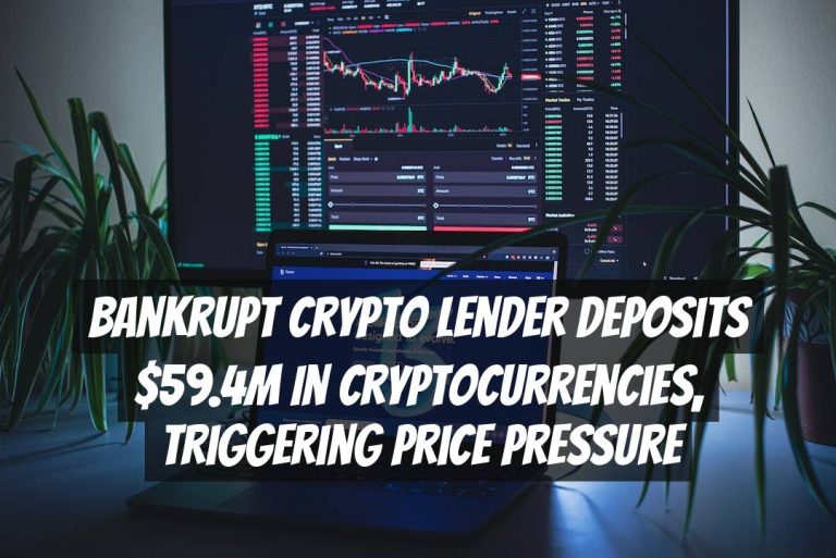 Bankrupt Crypto Lender Deposits $59.4M in Cryptocurrencies, Triggering Price Pressure