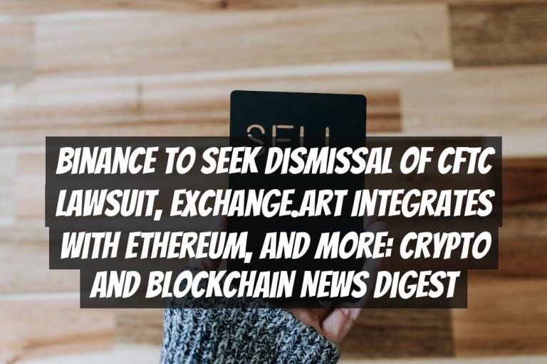 Binance to Seek Dismissal of CFTC Lawsuit, Exchange.art Integrates with Ethereum, and More: Crypto and Blockchain News Digest