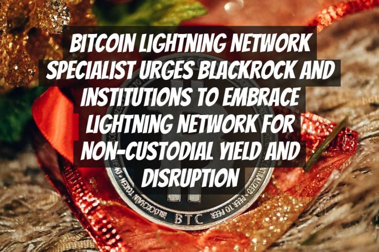 Bitcoin Lightning Network Specialist Urges BlackRock and Institutions to Embrace Lightning Network for Non-Custodial Yield and Disruption